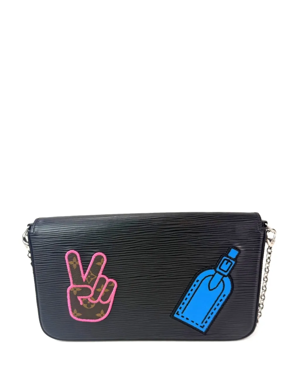 Louis Vuitton Pre-Owned Félicie patchwork chain-strap clutch bag - Nero