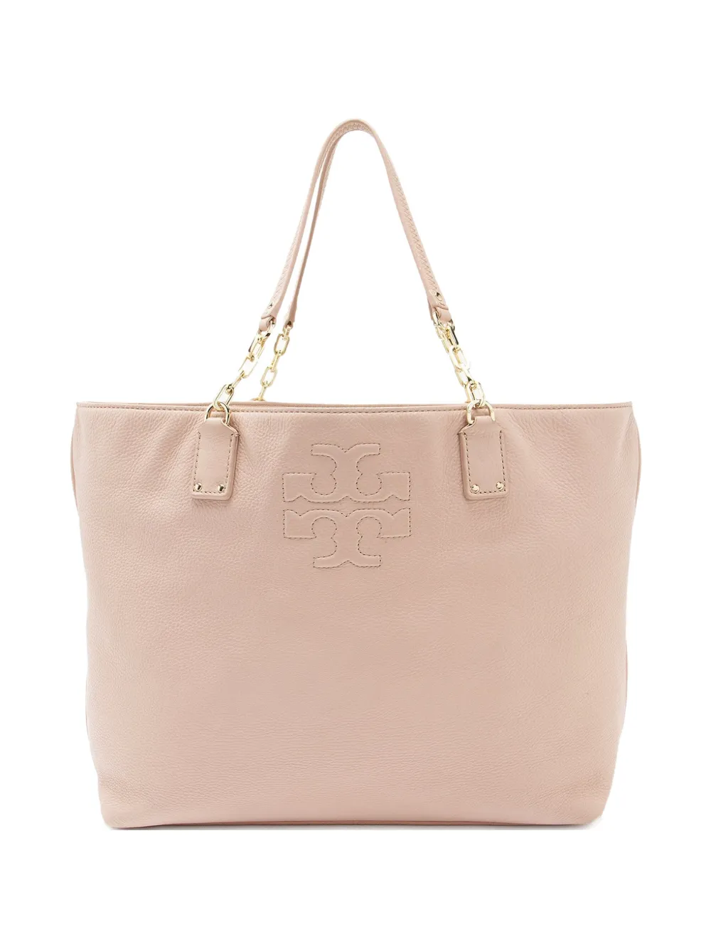 Tory Burch Thea leather logo-plaque tote bag - Rosa
