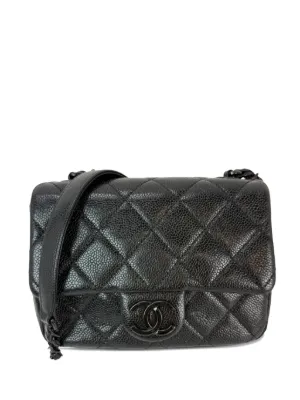 CHANEL Pre-Owned Carré ショルダーバッグ ミニ | ブラック | FARFETCH JP