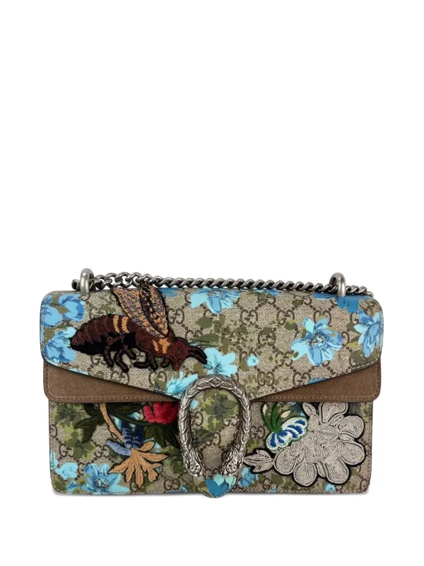 Gucci Pre-owned Dionysus Gg-supreme Embroidered Shoulder Bag in Neutrals