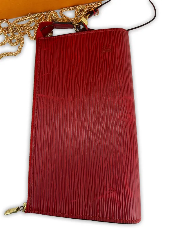 Louis Vuitton ワインレッド クラッチバッグ Louis Vuitton Pre-Owned 24 エピ ポシェット アクセソワール クラッチ