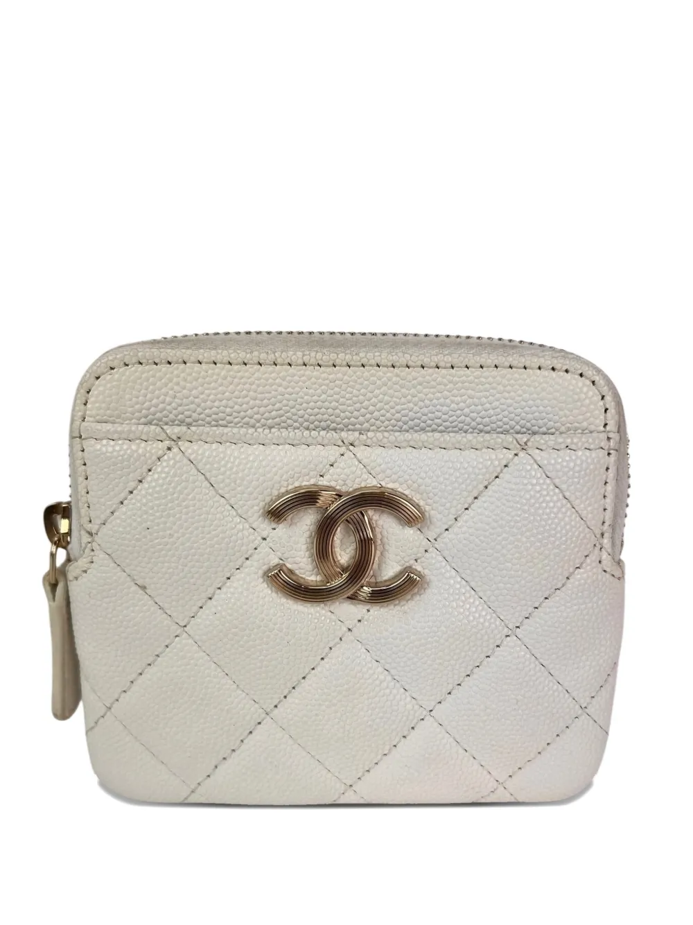 CHANEL Pre-Owned quilted zip wallet - Bianco