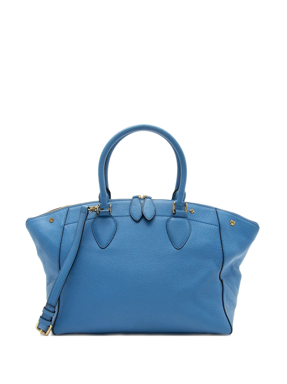 MCM Pre-Owned leather charms tote bag - Blu