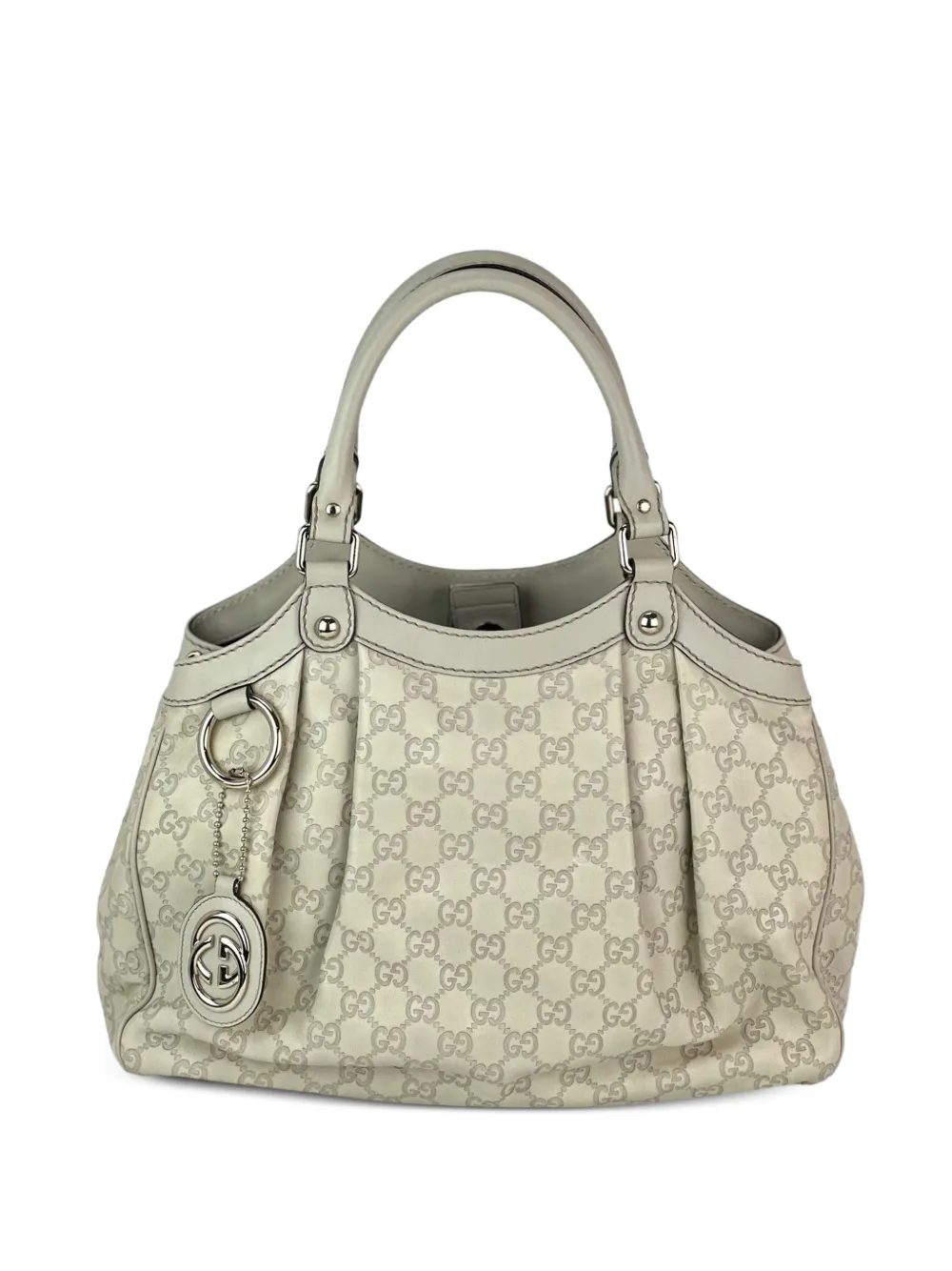 Gucci Pre-Owned medium Sukey Guccissima leather tote bag - Bianco