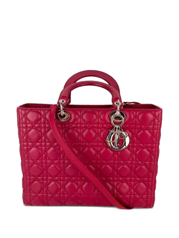 Dior Pre-owned Lady Dior Tote Bag in Red