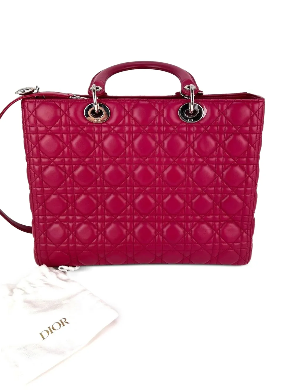 Dior Pre-owned Lady Dior Tote Bag in Red, view 2
