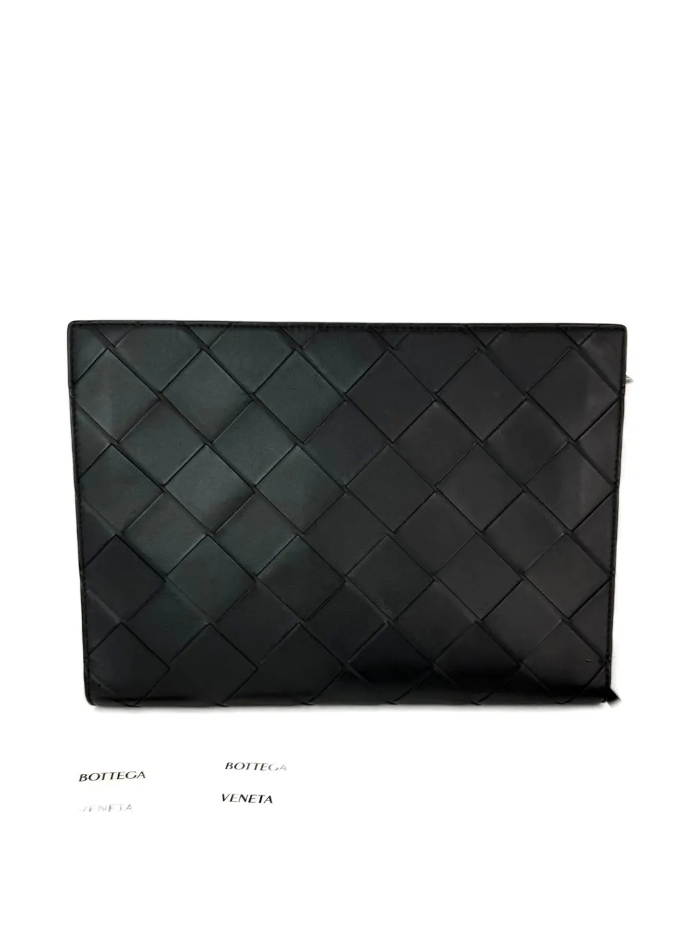 Bottega Veneta Pre-Owned maxi Intrecciato-design clutch bag - Zwart