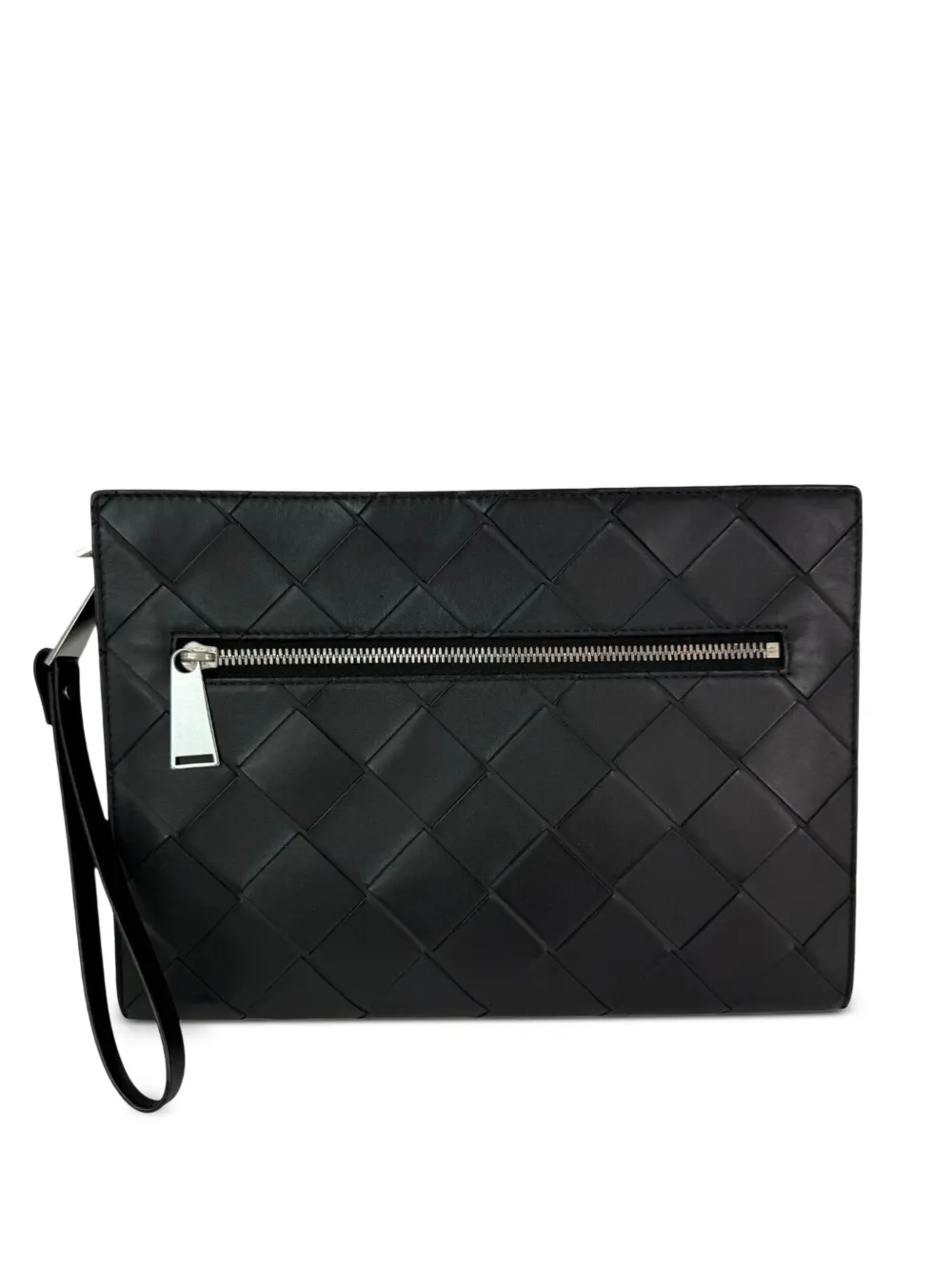 Bottega Veneta Pre-Owned maxi Intrecciato-design clutch bag - Nero