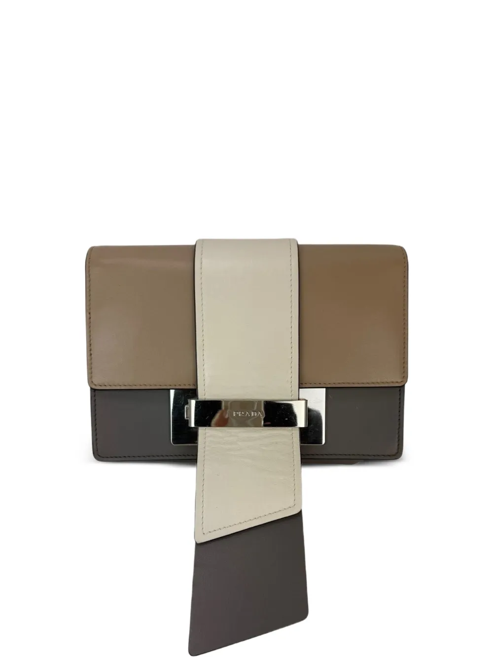 Prada Pre-Owned Cahier leather clutch - Marrone