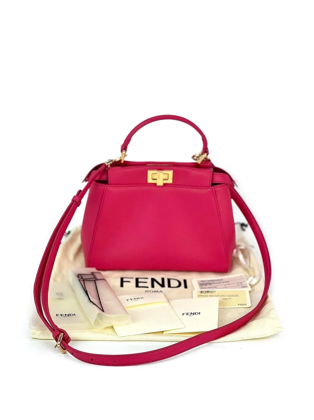 Mini Peekaboo Leather Tote Bag