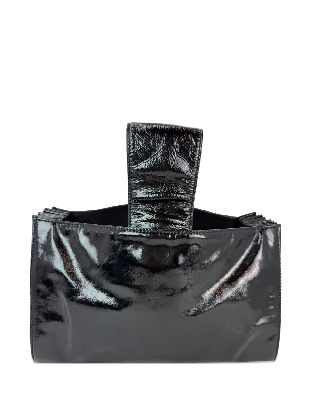 CHANEL Pre-Owned Mademoiselle patent-leather shulder bag - Nero