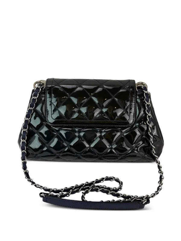 CHANEL Pre-Owned ココ エナメルレザーショルダーバッグ M | ブルー