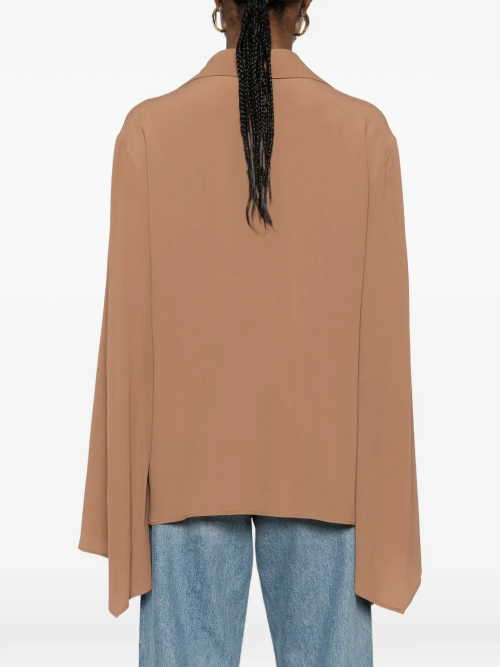 Federica Tosi Blouse met V-hals Bruin