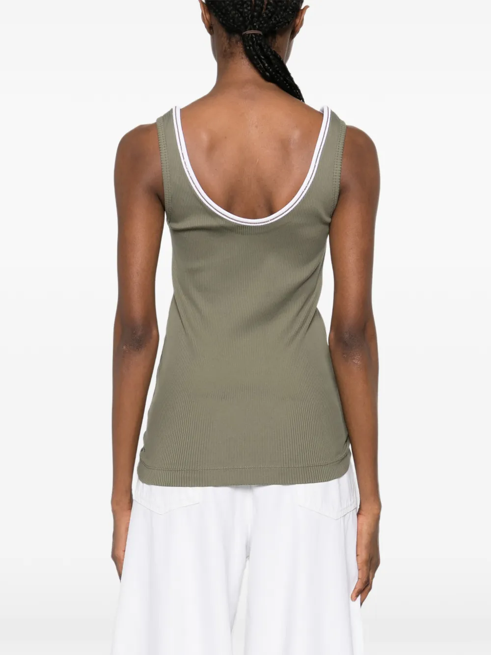Brunello Cucinelli Top met geribbelde afwerking Groen