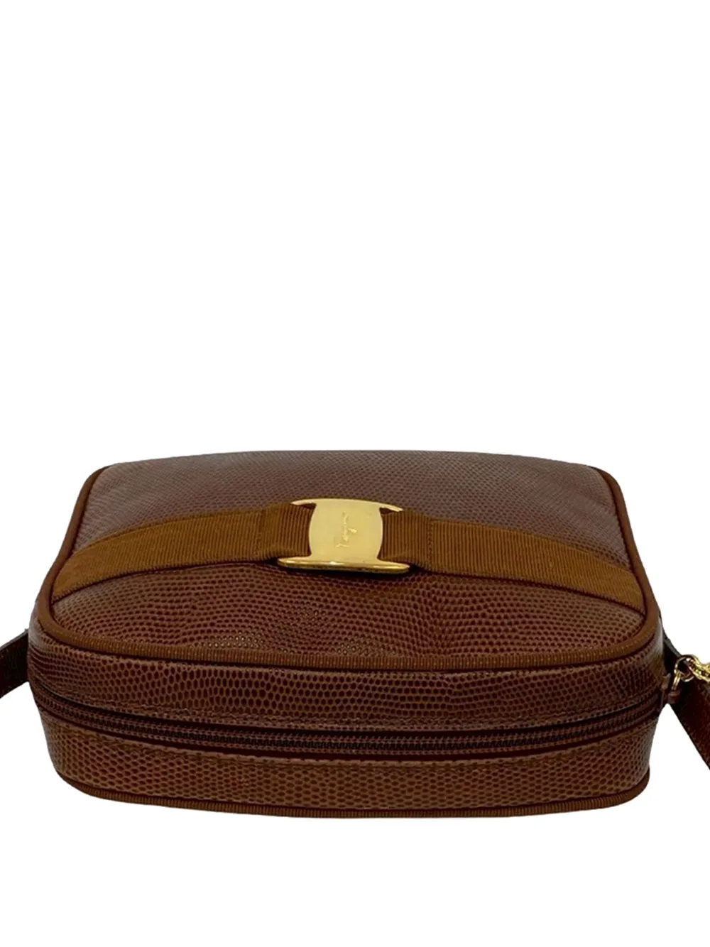 1990-2010 Lizard Embossed Leather Vara Crossbody Bag