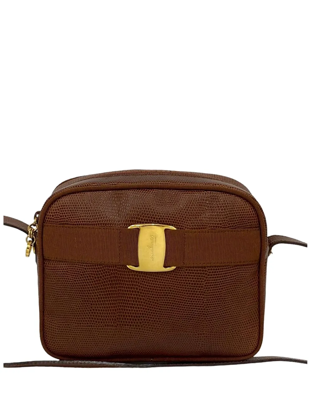 Ferragamo Pre-Owned Borsa a tracolla Vara goffrata effetto lucertola 1990-2010 - Marrone