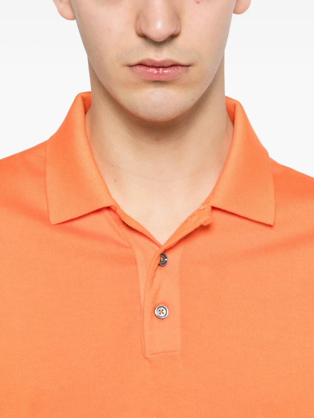 Kiton Poloshirt met knopen Oranje