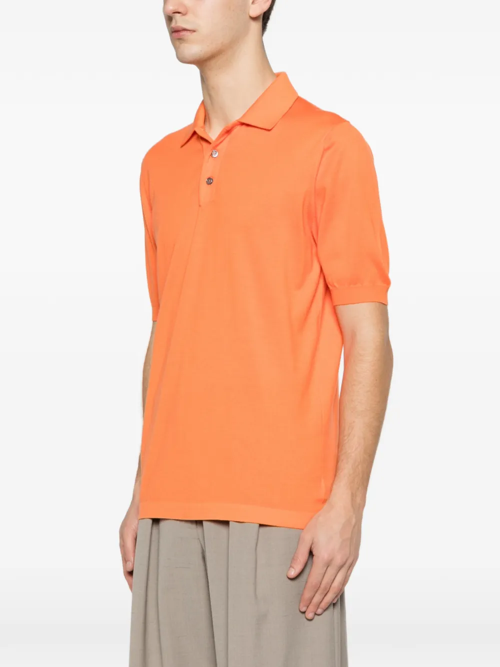  Kiton Buttoned Polo Shirt - Orange 