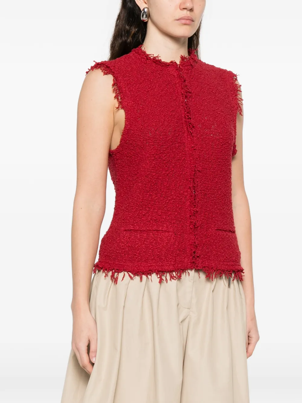 Frayed Sleeveless Vest