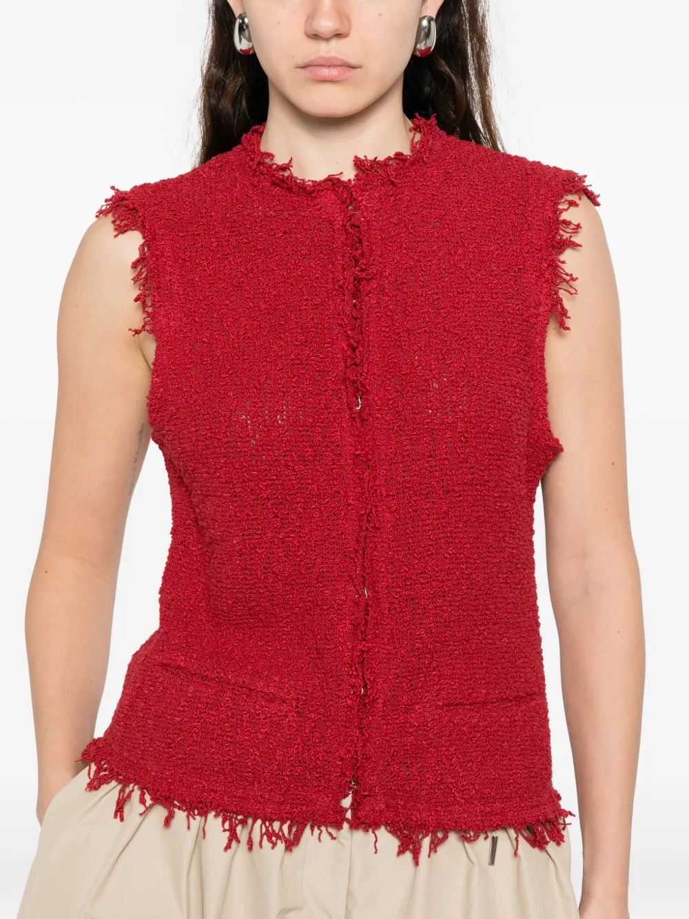 Frayed Sleeveless Vest