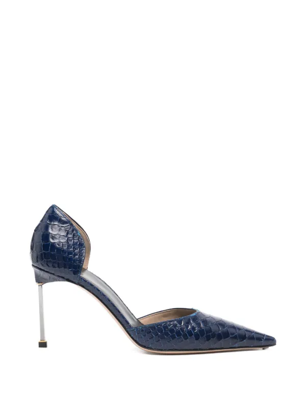 Tom Ford Spire D'orsay Crocodile-effect Pumps in Blue