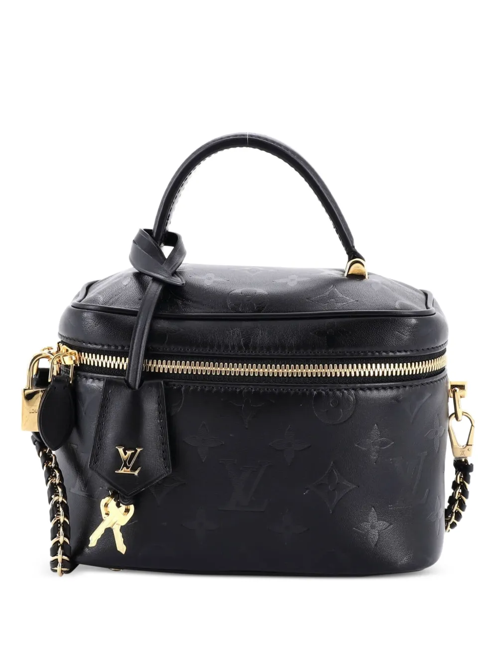 Louis Vuitton Pre-Owned Borsa a tracolla Vanity Monogram Ink PM in pelle di agnello goffrata - Nero
