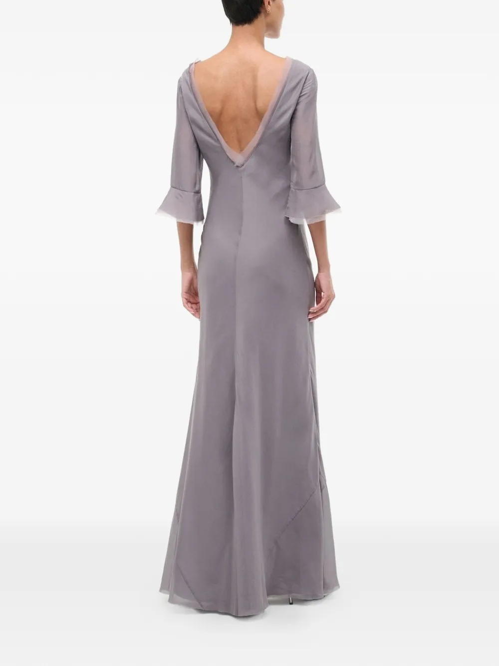 STAUD Marais maxi-jurk met cropped mouwen Grijs