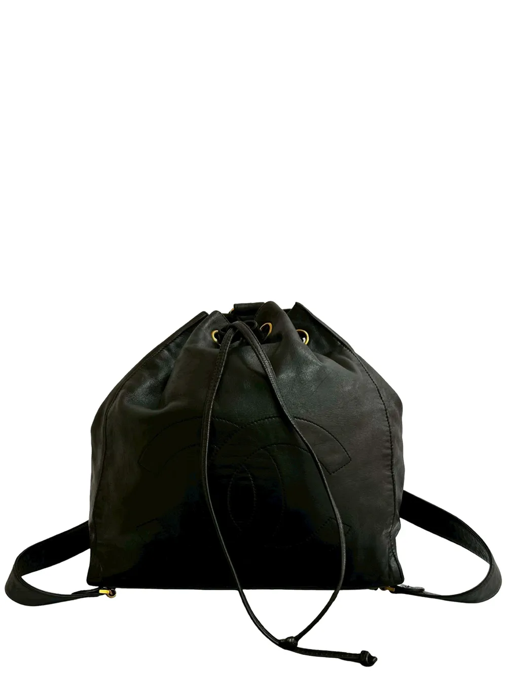 CHANEL Pre-Owned Zaino CC in pelle di agnello con coulisse 1994-1996 - Nero