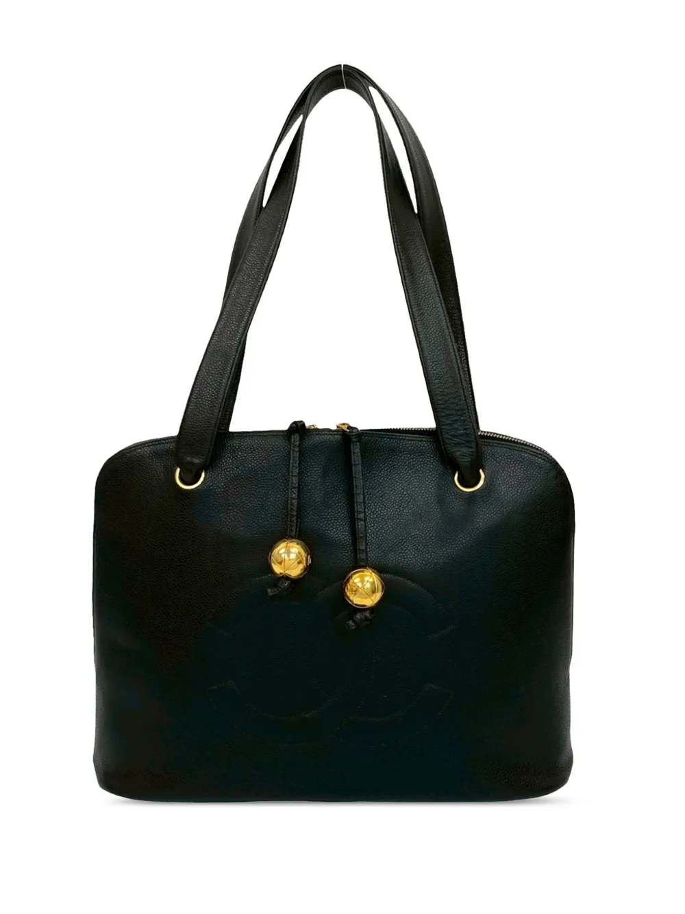 CHANEL Pre-Owned Borsa a spalla CC Two Way Zip in pelle Caviar 1991-1994 - Nero