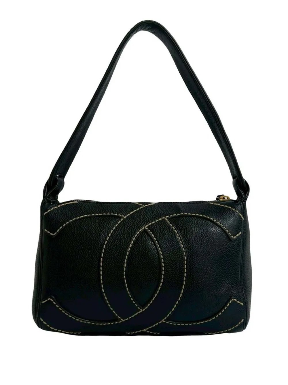 CHANEL Pre-Owned Borsa a mano CC in pelle Caviar 2004-2005 - Nero