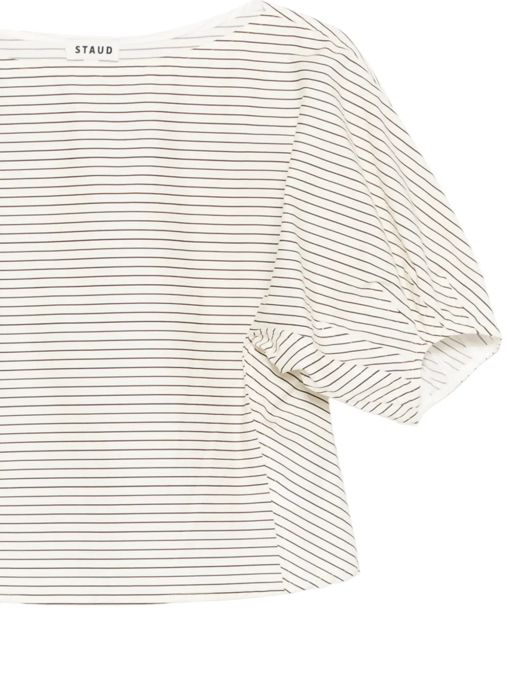  Staud Striped Short-sleeve Top - Neutrals 