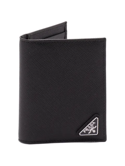 Prada logo-plaque leather wallet