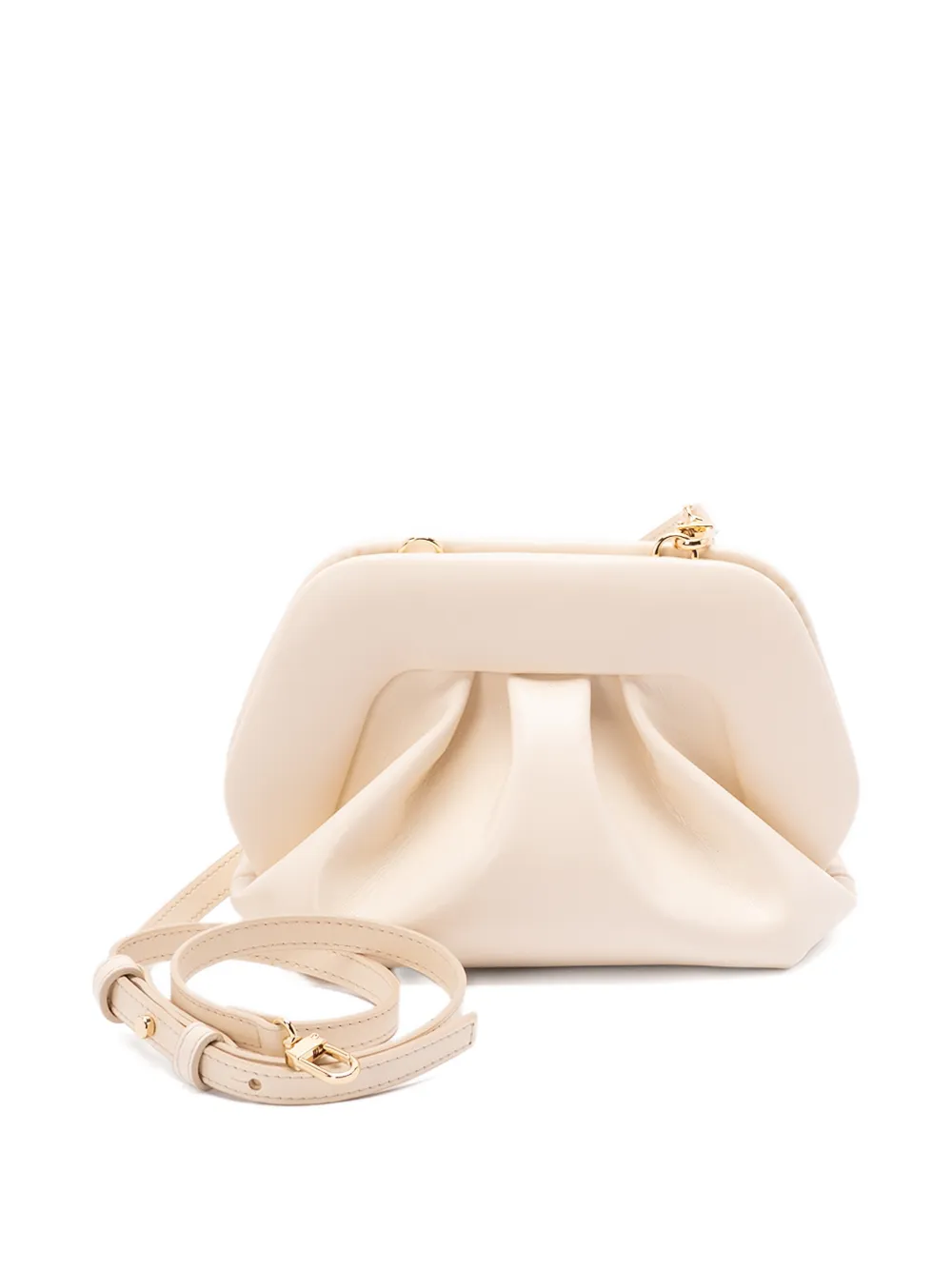Themoir&egrave; small Bios gathered clutch bag - Beige