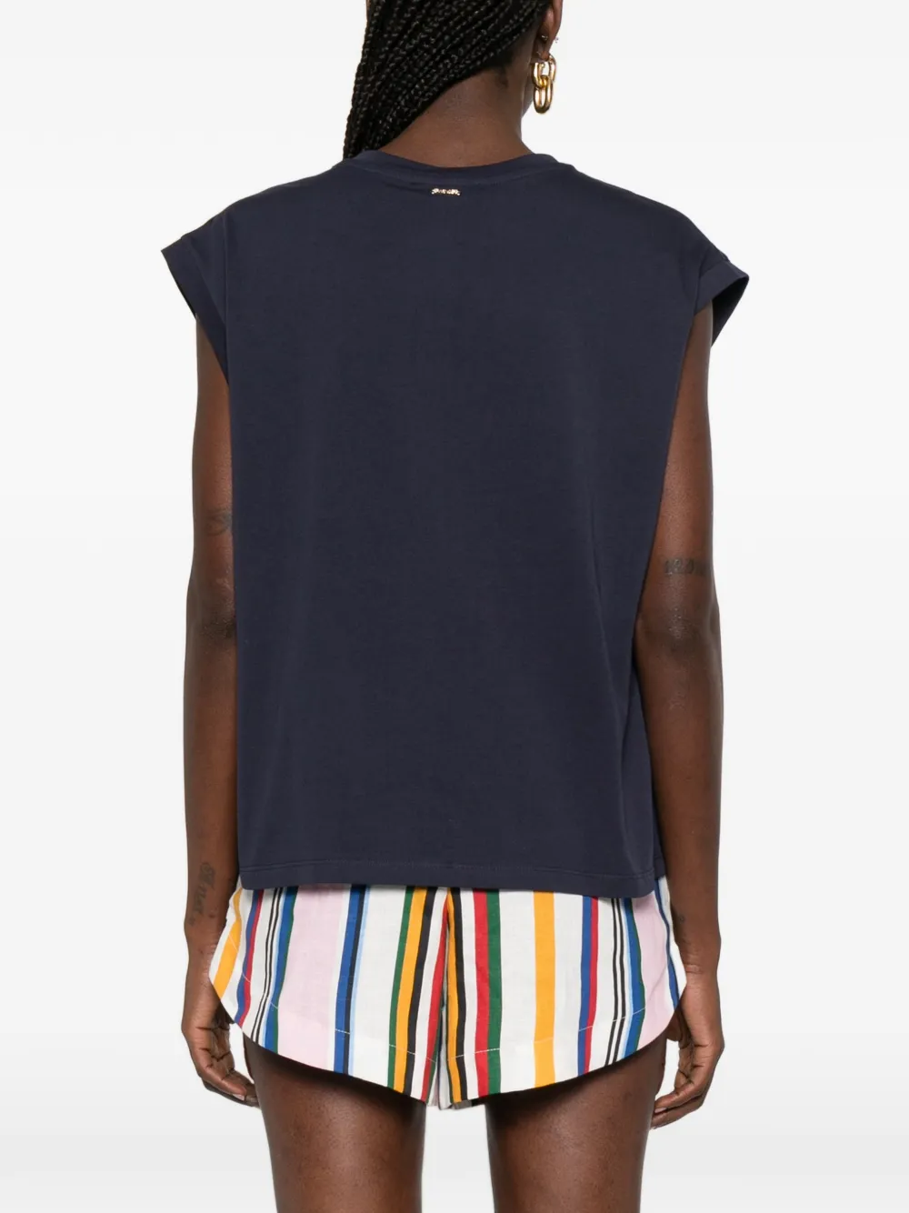 TWINSET Asymmetrisch T-shirt met plooien Blauw