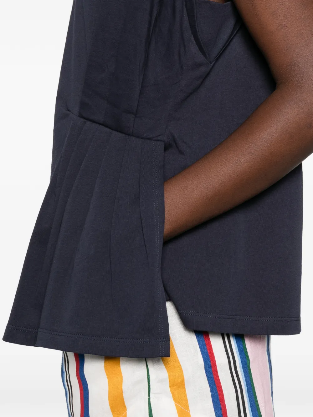 TWINSET Asymmetrisch T-shirt met plooien Blauw