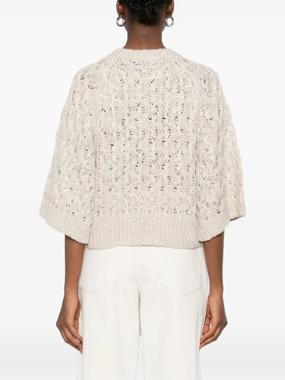 Brunello Cucinelli Opengebreide trui Beige