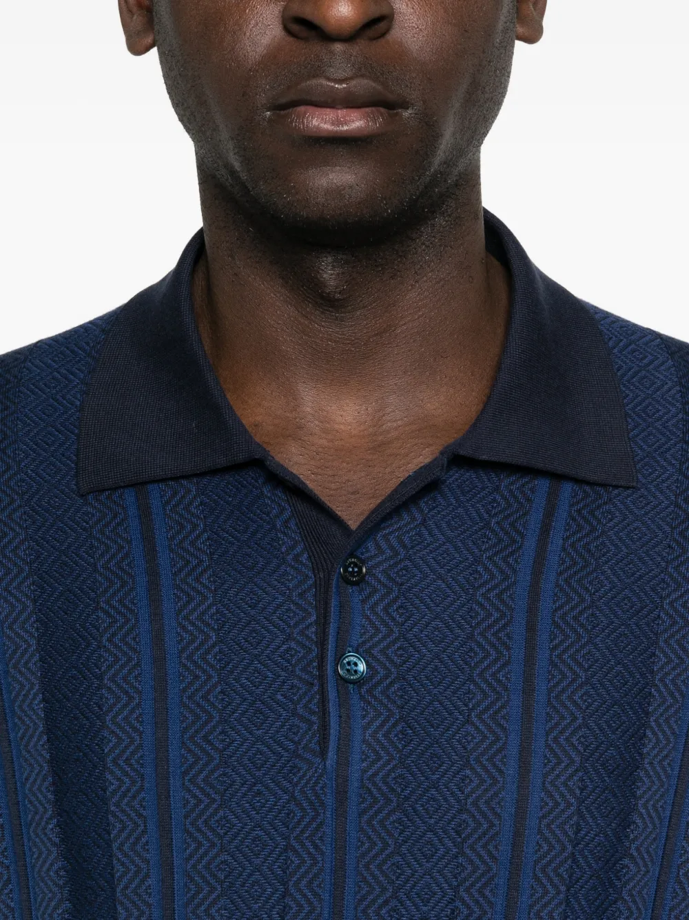 Brunello Cucinelli Poloshirt met patroon Blauw