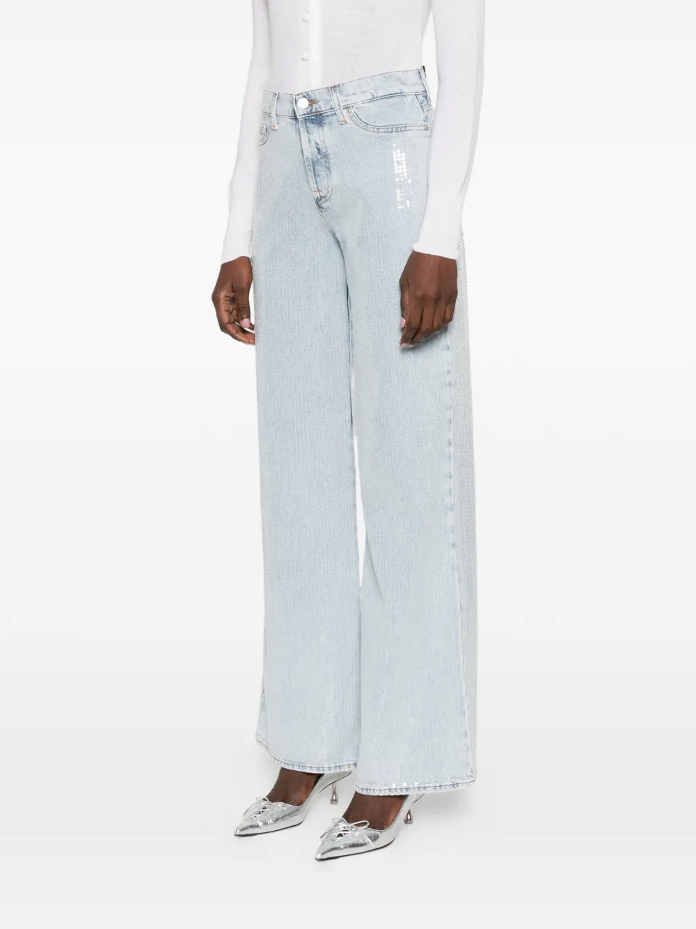 7 For All Mankind Straight jeans met pailletten Blauw