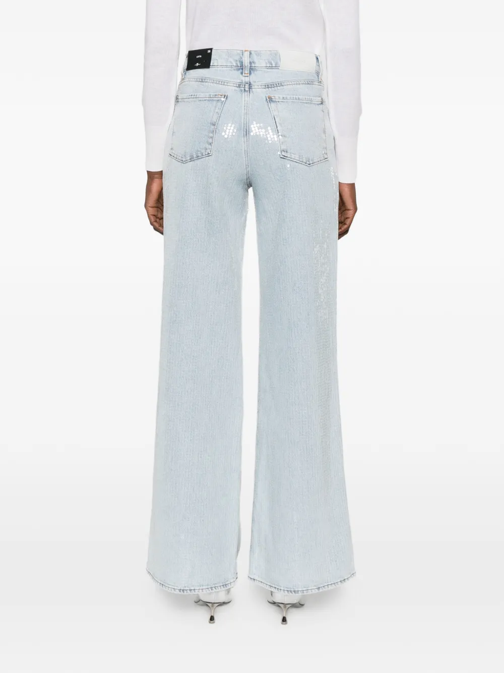 7 For All Mankind Straight jeans met pailletten Blauw