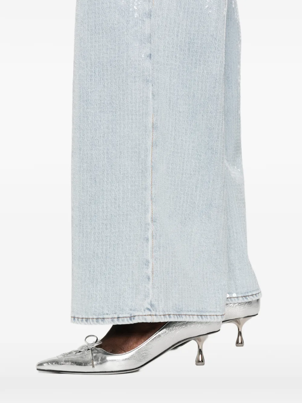 7 For All Mankind Straight jeans met pailletten Blauw