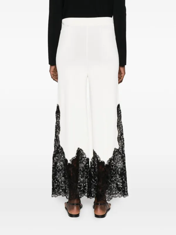 Ermanno Scervino lace-detail Trousers | White | FARFETCH JO