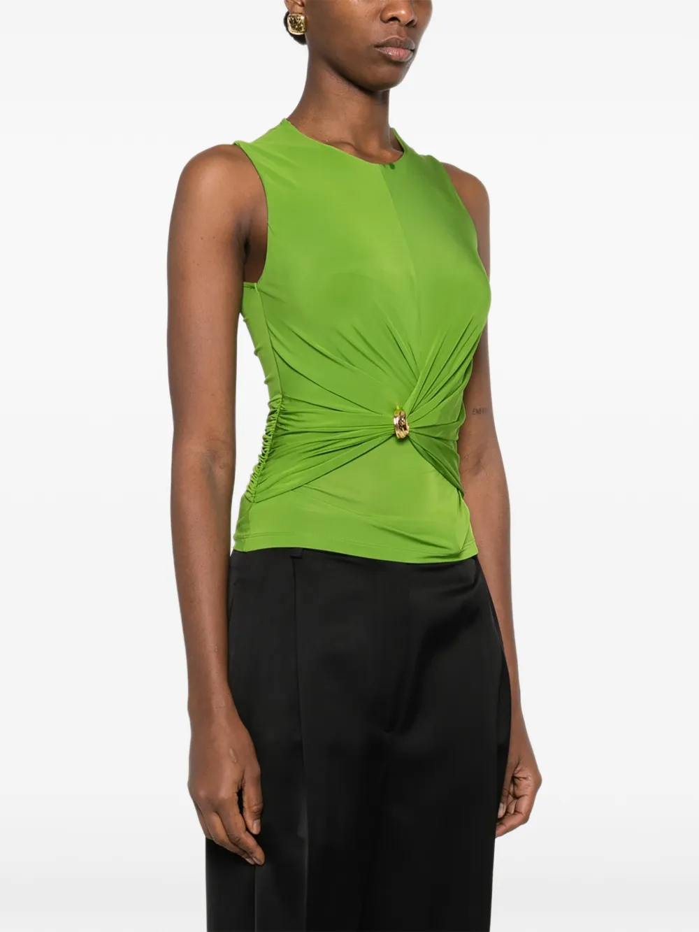 Elisabetta Franchi Jersey top met juwelen detail Groen