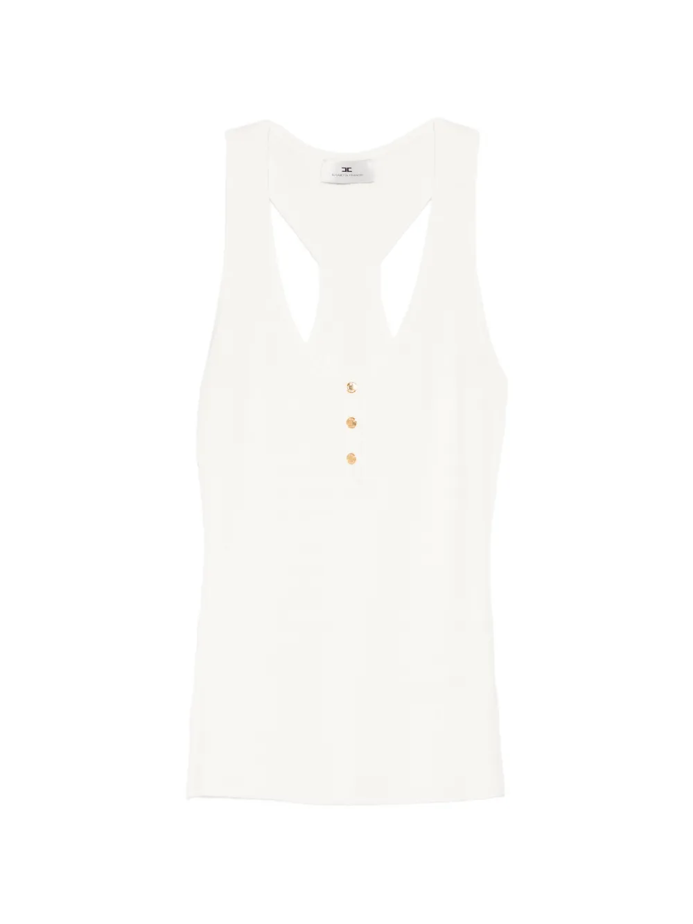 Elisabetta Franchi button rib top - Toni neutri