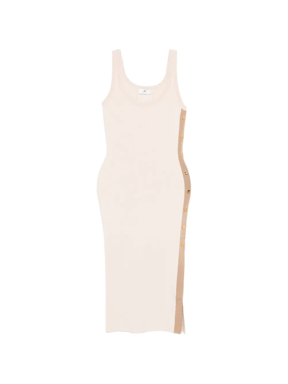 Elisabetta Franchi snap-button midi dress - Toni neutri