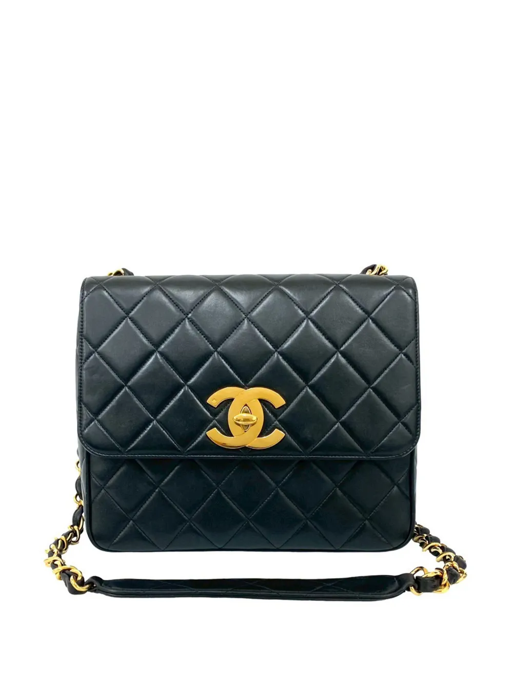 CHANEL Pre-Owned Borsa a tracolla CC in pelle di agnello trapuntata 1994-1996 - Nero