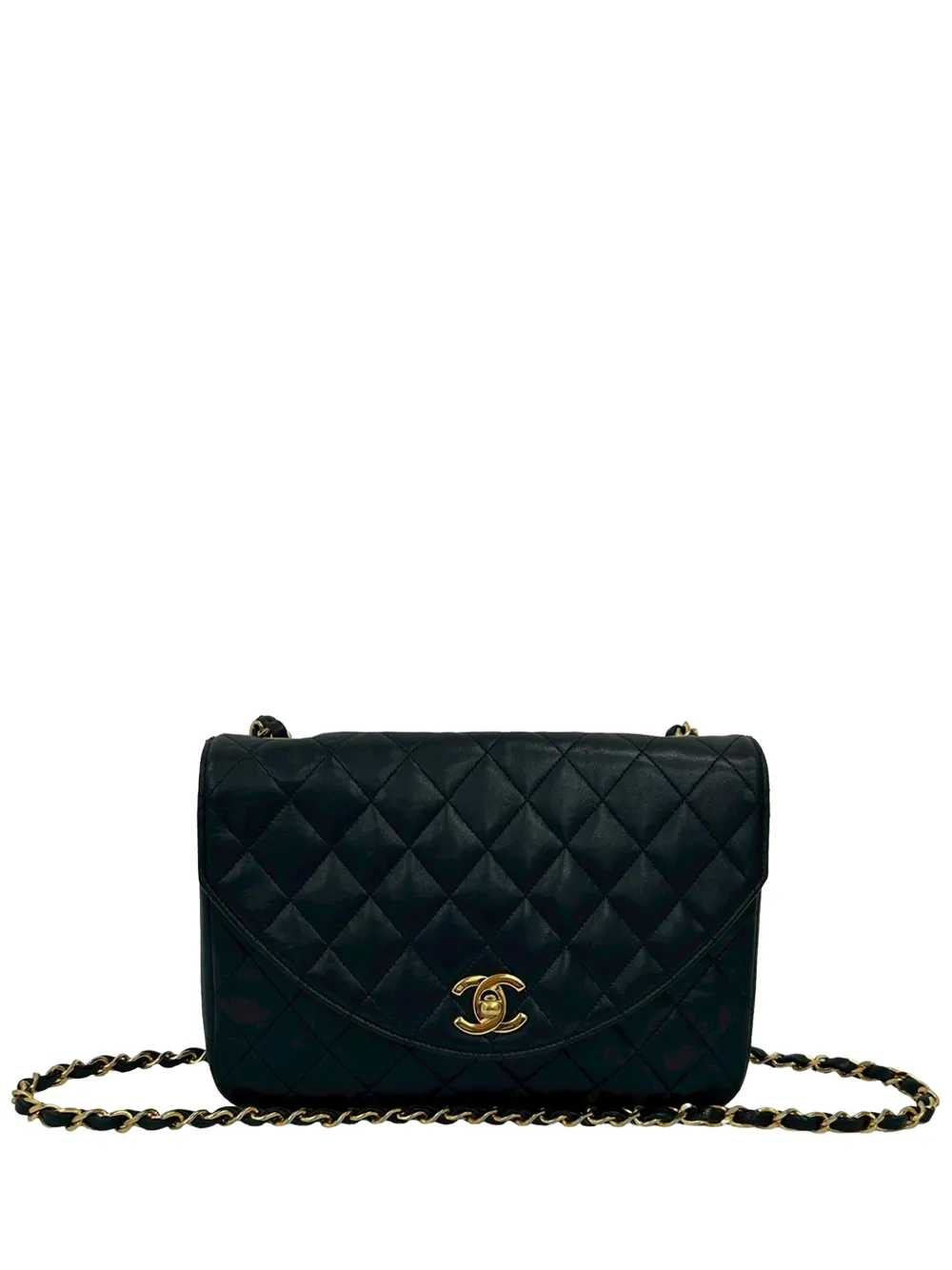 CHANEL Pre-Owned Borsa a tracolla tonda in pelle di agnello trapuntata 1986-1988 - Blu