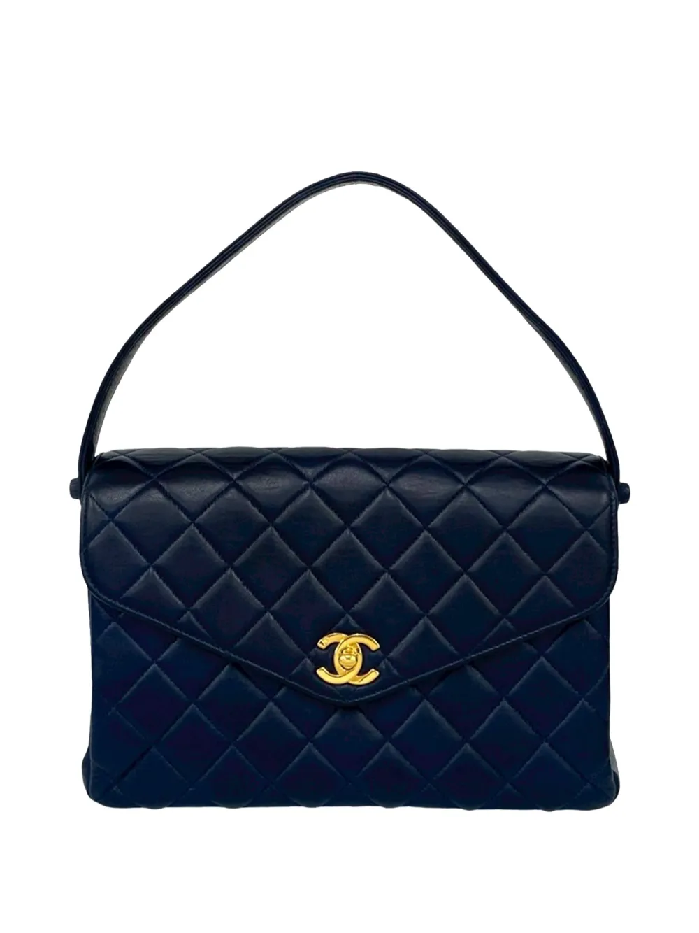 CHANEL Pre-Owned Borsa a mano CC in pelle di agnello trapuntata 1996-1997 - Blu
