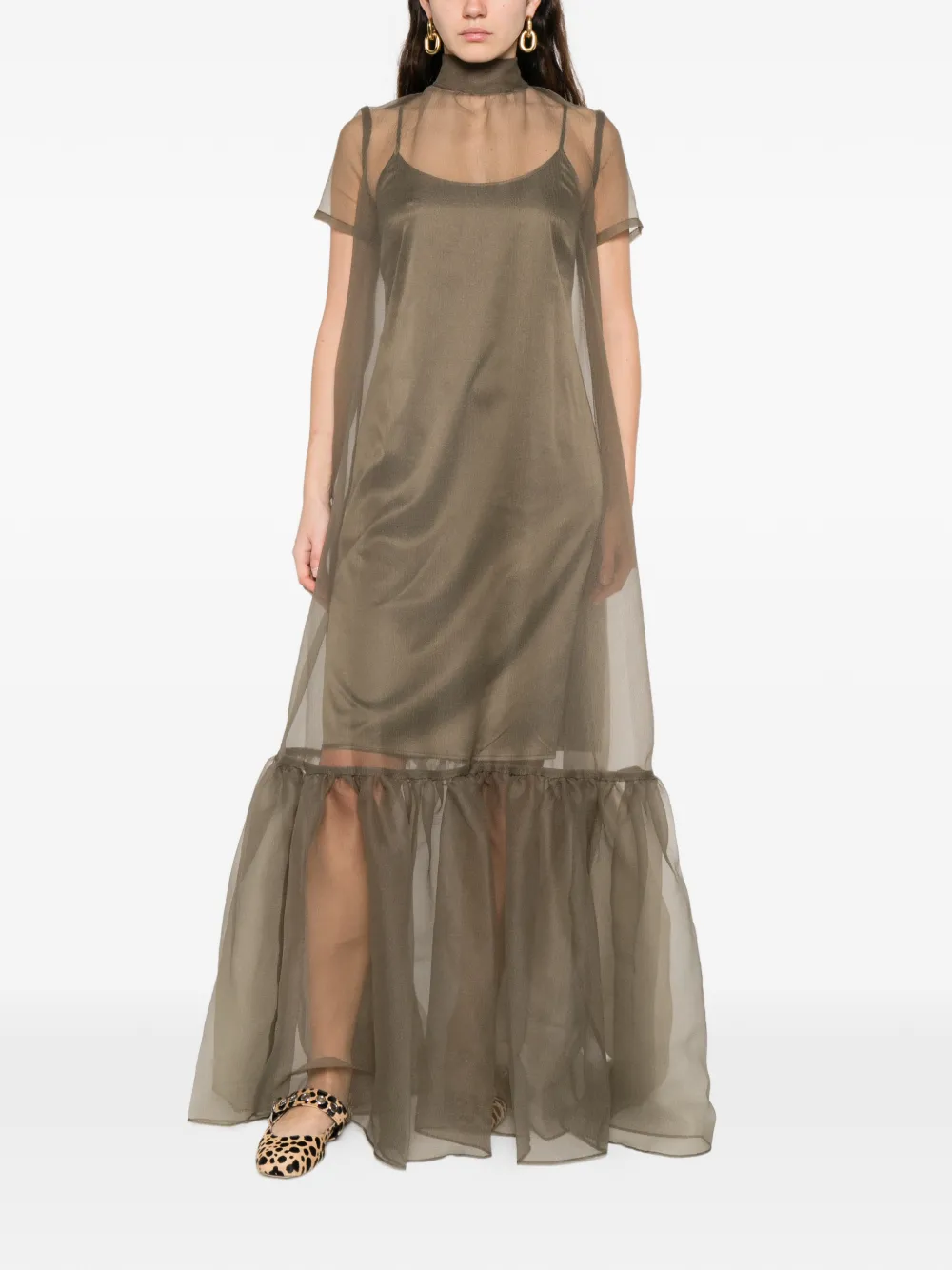  Staud Calluna Ruffled Maxi Dress - Green 