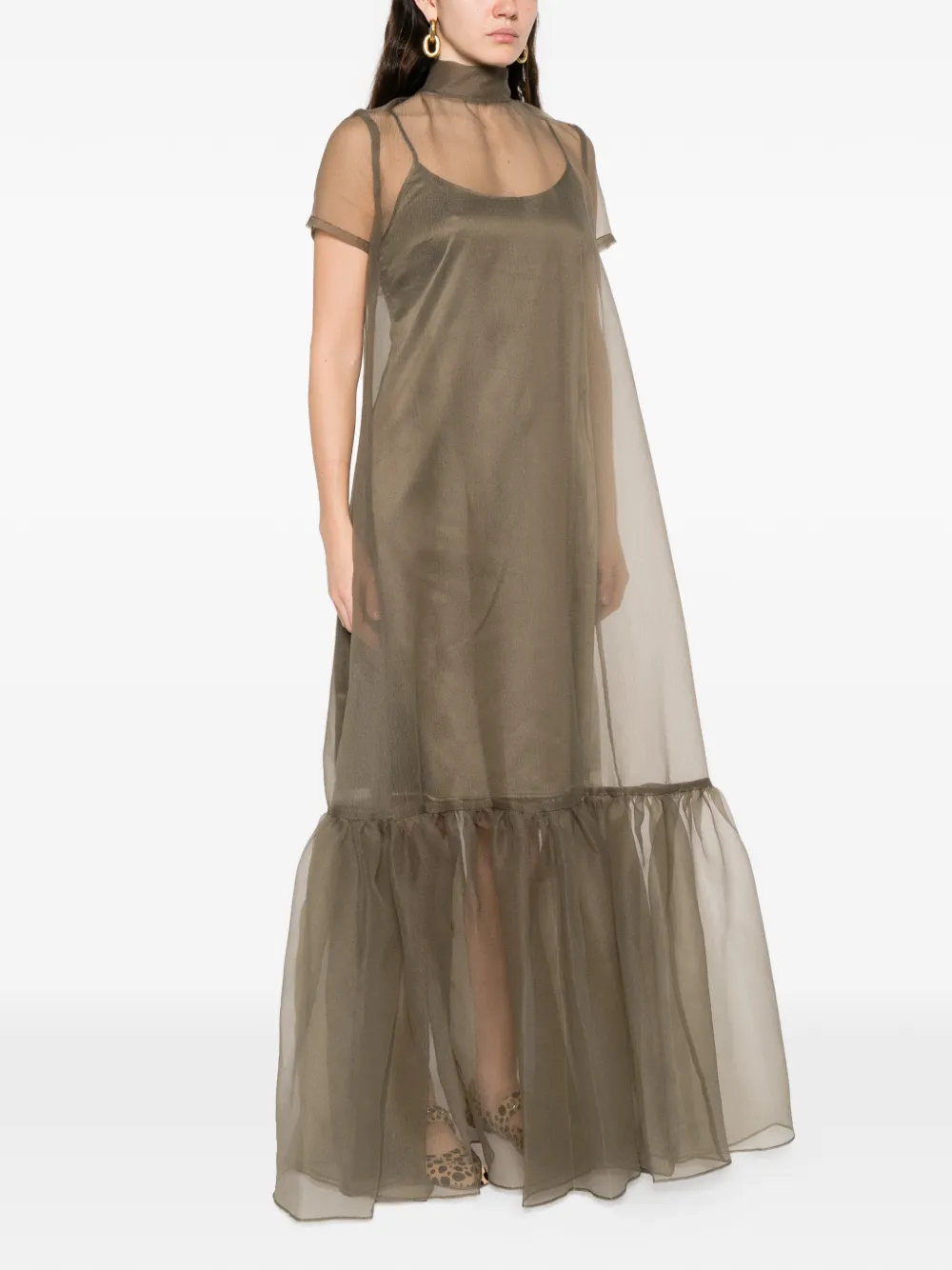  Staud Calluna Ruffled Maxi Dress - Green 
