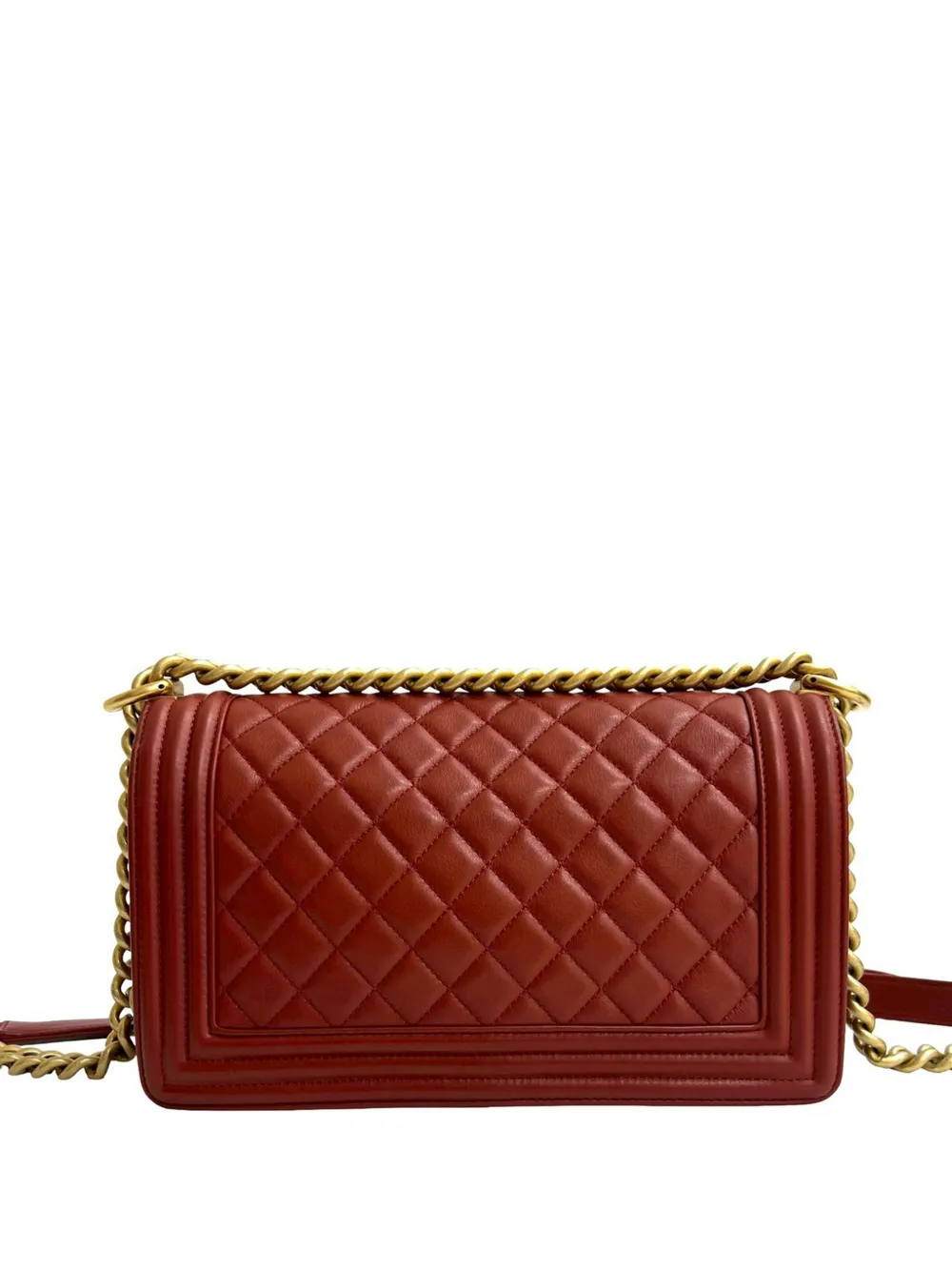 2018 Old Medium Quilted Lambskin Boy Flap Crossbody Bag